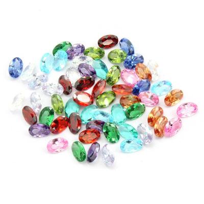 China FASHIONABLE Oval Zircon Birthstone 4mm*6mm Charm For Memory Glass Pendants for sale