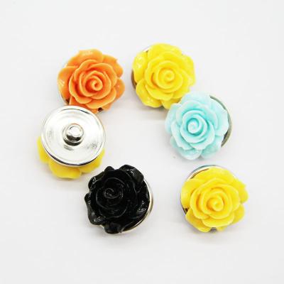 China Wholesale CLASSIC Rose Resin Flower Snap Charms for Snap Jewelry for sale