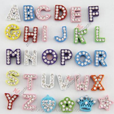 China ALLOY A-Z Letter Slide Charm, nickel free alloy rhinestone pearl 8mm for sale