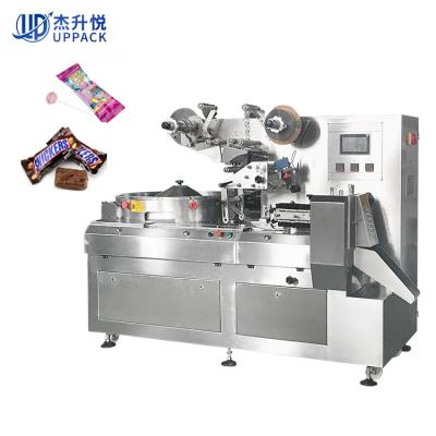 China Easy Operation Full Automatic Rotary Feeding Snacks Chocolate Bar Pouch Packing Machine Lollipop Packaging Machine for sale