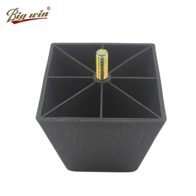 China Modern Universal Square Shape Plastic Legs Hot Sale Furniture Accessories Black Sofa Legs for sale