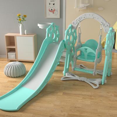 China Hot Selling Plastic Kids Playground Swing And Slide Plastic Indoor Set For Baby for sale