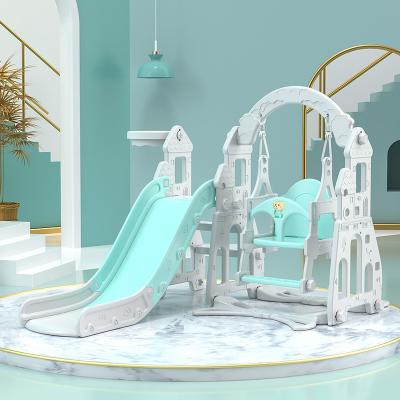 China 2-10 years cheap indoor plastic kids slides and swings for small kids family playgrounds for sale