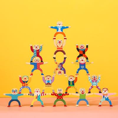 China Early High Hercules Balance Stacks Parent-Child Interactive Children's Toys Wooden Stacking Puzzle 24*24*6cm for sale