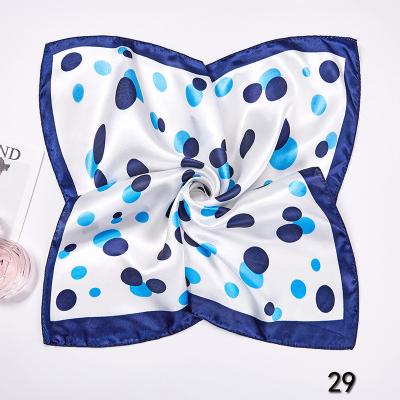 China Square Printing New Fashion Wholesale Luxury Ladies Neck Scarf 50CM Silk Square Printing Silk Scarves Shawl for sale