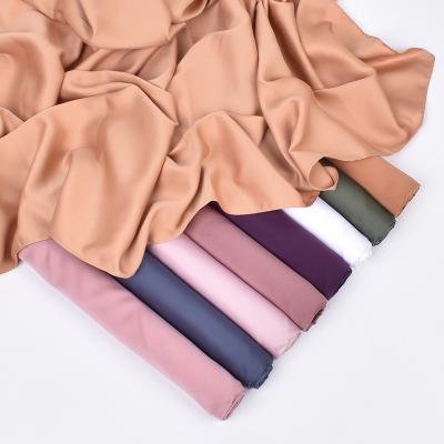 China Wholesale New Simple Square Style Satin Hijab Muslim Hijab Matte Satin Medina Hijab Silk Scarf for sale