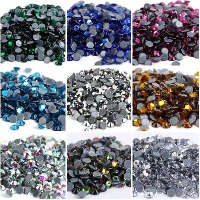 China Hot Sale Flatback Crystal Glass Flat Bottom Hot Drill Nail Art DIY Rhinestone for sale