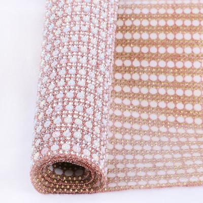 China 24x40cm Washable Hot Melt Adhesive Hot Sale Mesh Diamond Shoes Plastic Clothing Accessories for sale