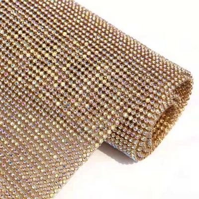 China Flatback 45*120CM 3mm Crystal Rhinestone Diamante Rhinestone Mesh Mesh Fabric Rhinestone For Bags Cloth Cups for sale