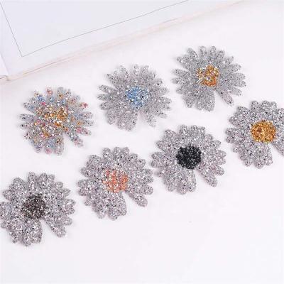 China Environment inspection sequin rhinestone patch applique for clothing patches rhinestone applique crystal fabrics for sale