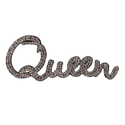 China Flatback crystal rhinestone hot fix letter gule letters customized rhinestone patch for sale