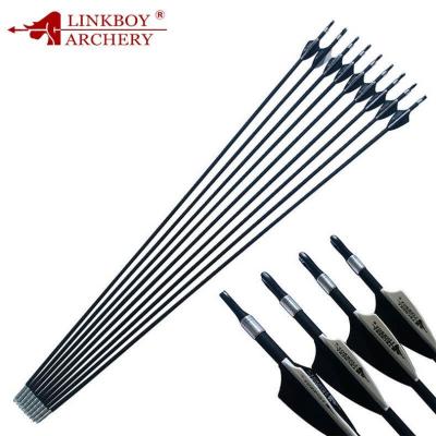 China Linkboy Spine1200 ID4.2mm Archery Carbon Arrows Fletch Target Shooting Point Recurve Bow Hunting Shooting for sale