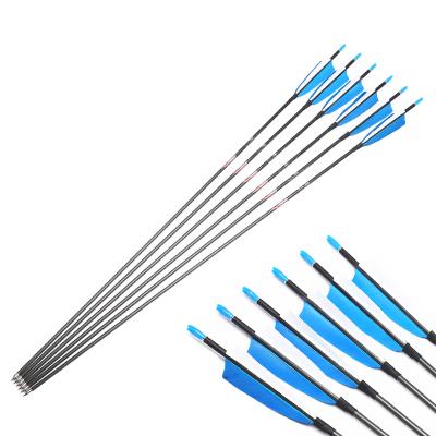 China Linkboy Recurve Archery ID4.2mm Turkey Carbon Arrows Spine350-1200 3inch Pure Feather 80gr Point Shooting Tips Archery Hunting for sale