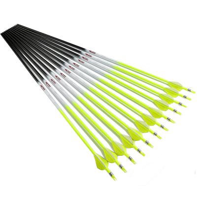 China Shafts ID 6.2mm Fluorescent Yellow Plastic Vanes Carbon TIR Arrow For Archery for sale