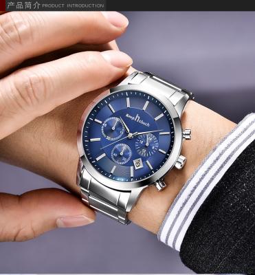 China Good Quality Stainless Steel Automatic Strap Date Casual Sports Watch For Business Men Waterproof Quartz Wristwatches for sale