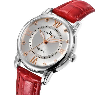 China Waterproof Luxury Genuin Dial Diamond Dial Fashion Women Women Leather Watches for sale