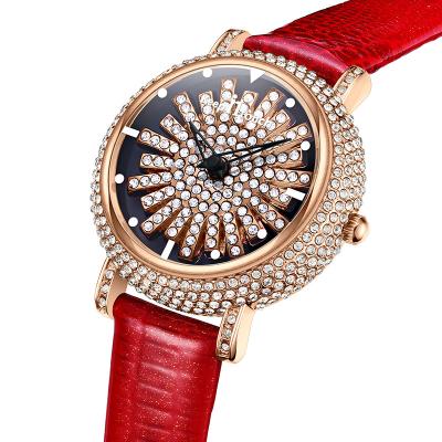 China 2021 Latest Design Waterproof Women Watch Rhinestone Luxury Waterproof Japan Quartz Watches Leather Ladies Wrist Watch for sale