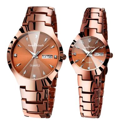 China Luxury Custom Logo Mens And Womens Automatic Date Fashion Couples Watch for sale