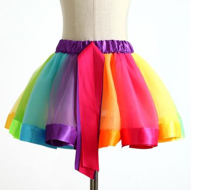 China Breathable KYO Mesh Tutu Skirt Baby Girls Dance Skirt Children Performance Bust Skirt for sale