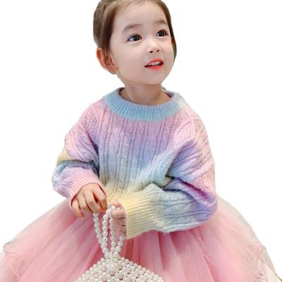 China KYO Girls Colorful Sweater Fall Coat Children's Cardigan Sweater Breathable Fashionable Baby Sweater for sale