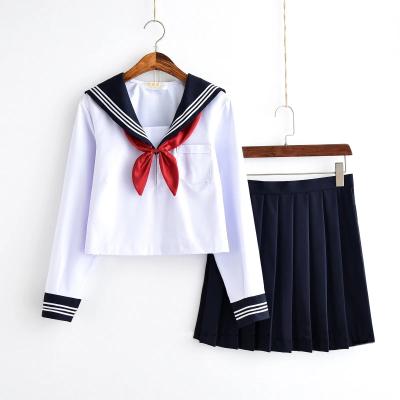 China Anti-pilling KYO Girls Uniform Suits Long Sleeve School Clothes Child Sailor Pleated Skirt Uniform Sets JK Sets for sale