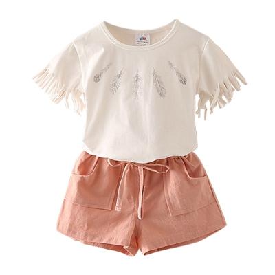 China Other KYO Harem Pants Casual T-shirts Baby Clothing Sets Fashionable Color Pure Suit Short Sleeve T-shirt for sale