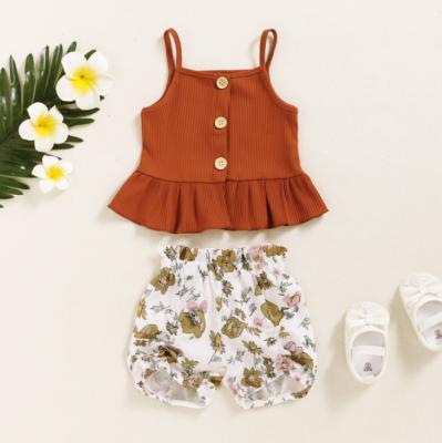 China OTHERS KYO Fashion Baby Girls Summer Clothing Kids Camisole Sleeveless Pants Set for sale