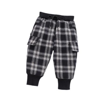 China OTHER KYO Three-Layer Quilted Plus Velvet Thick Cotton Pants Lattice Warm Children's Trousers For Boys for sale