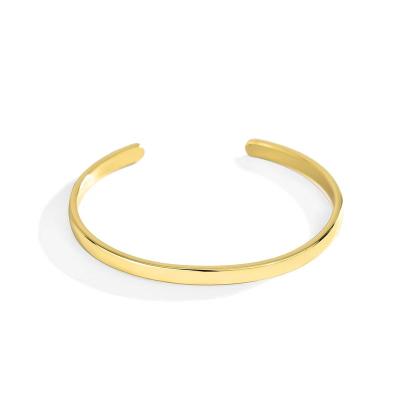 China TRENDY New fashion gold-plated bracelet with arc smooth opening bracelet for women for sale