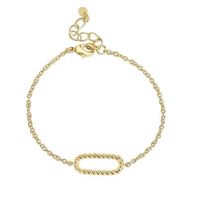 China TRENDY Accessories gold-plated twist oval bracelet women's braided circle hollow egg bracelet for sale