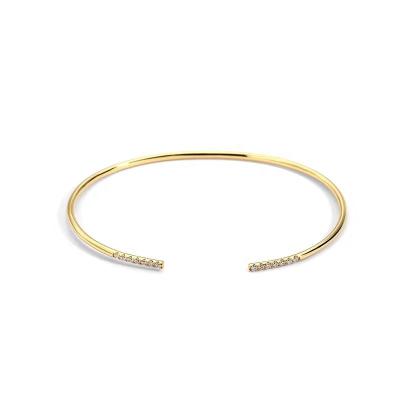 China TRENDY Accessories New Simple open zircon bracelet for women gold-plated diamond-encrusted thin strip adjustable bracelet for sale