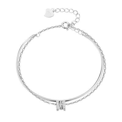 China TRENDY silver designer double small waist bracelet girls silver bracelet Bestie accessories for sale