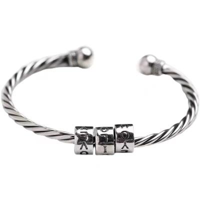 China TRENDY Retro twist braid love English letter alphabet bracelet hip hop bracelet woman for sale