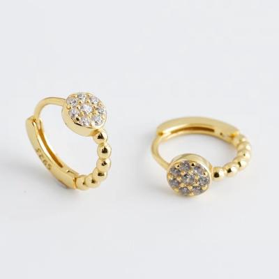 China TRENDY Fashion s925 sterling silver buckle ring diamond gold earring girl for sale