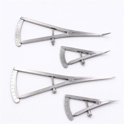 China Stainless Steel Head Measuring Dental Regional Medical Full Gauge Curved/Straight Dental Ruler for sale