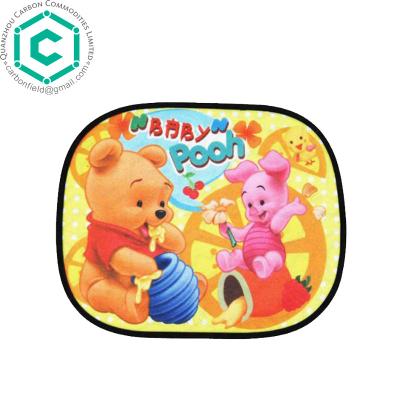 China Nylon Printed Cute Baby Polyester Mesh Car Sun Shade Pooh for sale