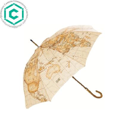 China World Map Umbrella With Wooden Handle High Quality Vintage World Map Umbrella With Wooden Handle for sale