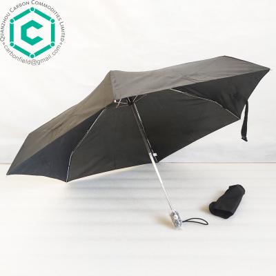 China Foldable 21.5cm super mini umbrella 6ribs 4 fold open&close automatic umbrella with pocket for USA market for sale