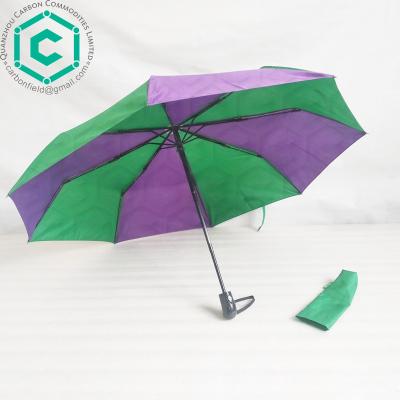 China Foldable Umbrella Russia Market Alternating Green And Purple Color 21