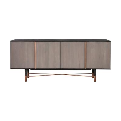 China (Other) X-Shape Adjustable Metal Copper Frame Cabinet Wood Oak Traditional Oak Sideboard for sale