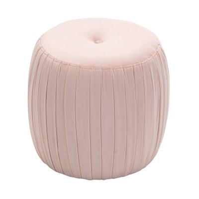 China Convertible 16.5inch Wide Velvet Button Tufted Round Accent Standard Style Ottoman for sale