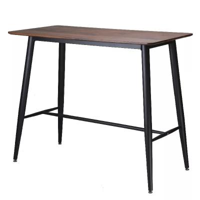 China (Other) Adjustable Rustic Style Black Metal Frame MDF Top Metal Legs Dining Table Bar Table for sale