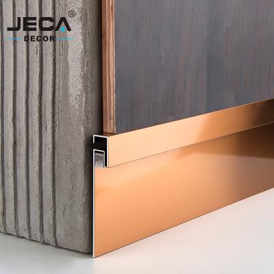 China Foshan Factory JECA Modern High Quality Modern Skirting Boards Stainless Steel LED Skirting Profiles New Design Wall Baseboard for sale