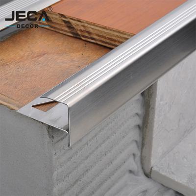 China JECA Free Sample Modern Stair Nosing Joint Strips For Stair Nosing Modern Style Stainless Steel Stair Nosing Profiles Metal Tile Profile for sale