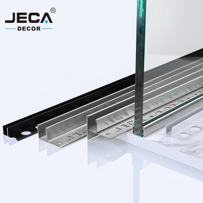 China JECA Free Sample Decoration Modern Profile 304 Ceramic Interior Glass Mounting Profiles Stainless Steel Trim For Wall Transition for sale