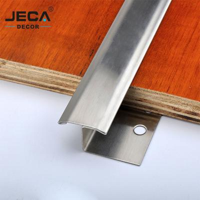 China JECA Modern Decorative Profile For Flooring 304 Grade Wood Wholesale Customized Stainless Steel Tile Trim For Carpet Tile Strips for sale