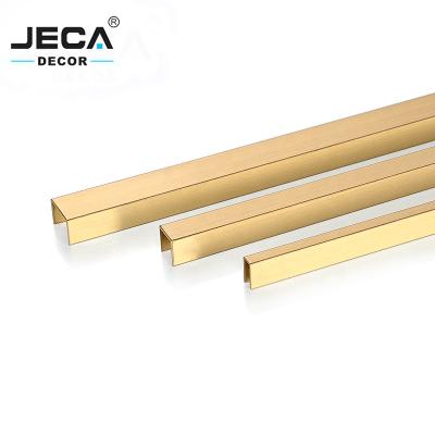 China Foshan JECA Modern New Style Copper Tile Trims Brass Metal Tile Trim For Wall Or Floor Decoration Tile Profiles Luxury Free Sample for sale