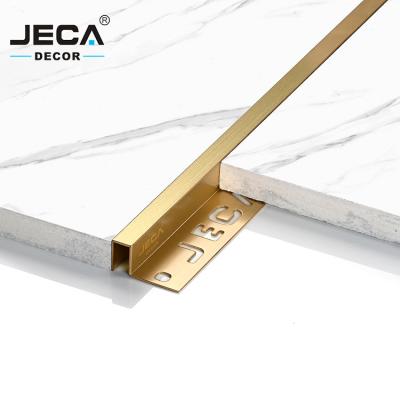 China Foshan manufacturer JECA modern luxury copper tile trim tile profile for wall or floor decoration new style brass tile trims for sale