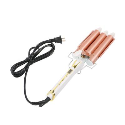 China Professional 3 Barrel Hair Curling Iron OEM Household Hotel Household Ceramic High Quality Hair Curler Double Tension for sale