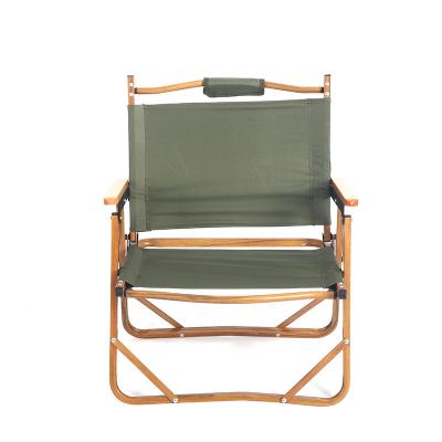 China Suitable outdoor wood grain aluminum camping chair picnic portable folding beach chair for sale